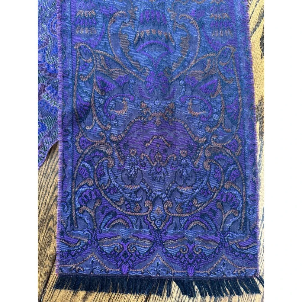 Christian Dior Cashluxe Vintage Scarf 100% Acrylic, Made In Korea, Purple/Gold
